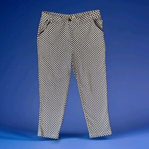 Betabrand Catstooth Cat Print Black White Pants XL S Petite Yoga Novelty